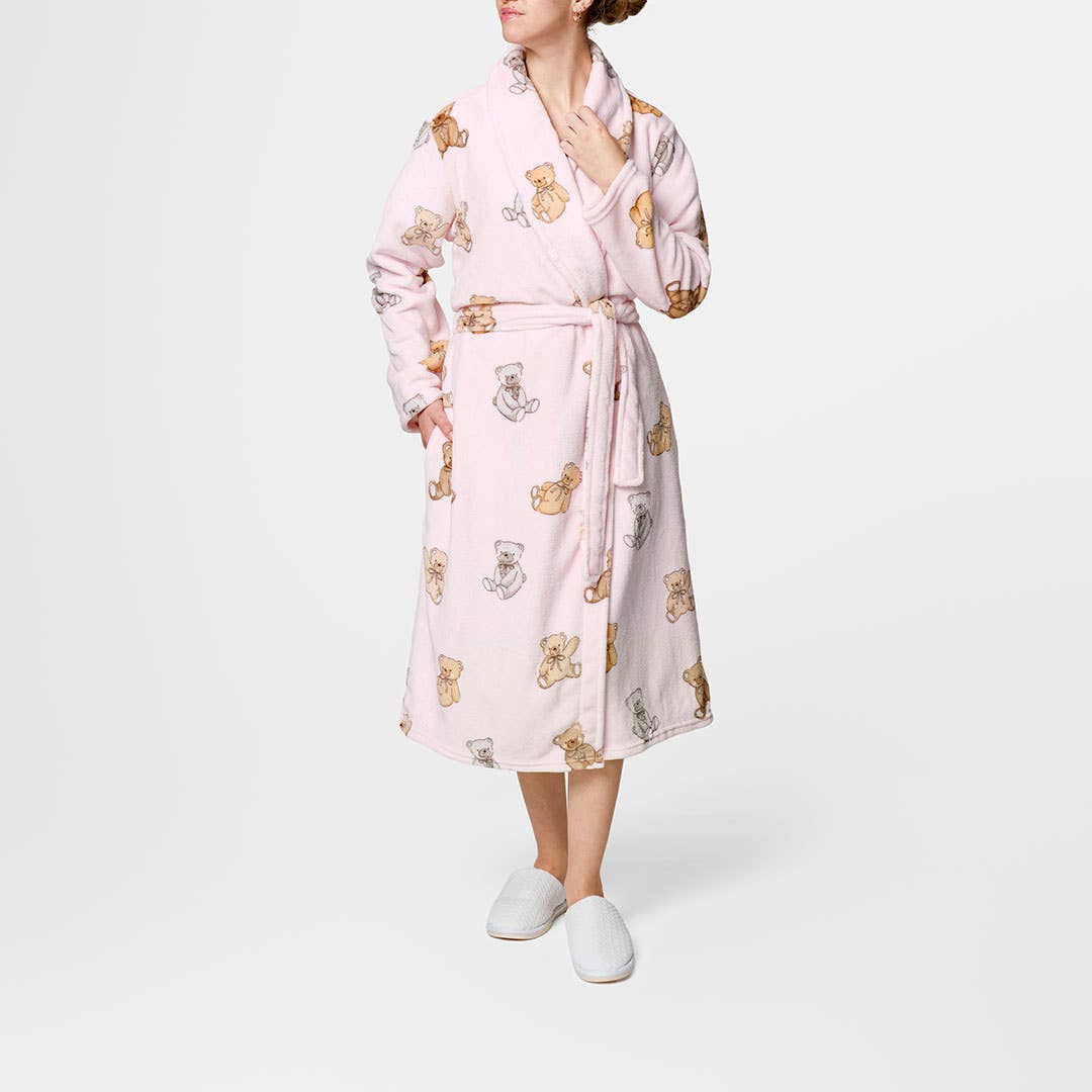Shop Cuddly Bear Printed Plush Robe Online | Bed Bath N' Table