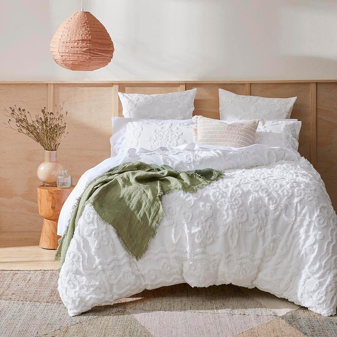 White textured duvet cover deals