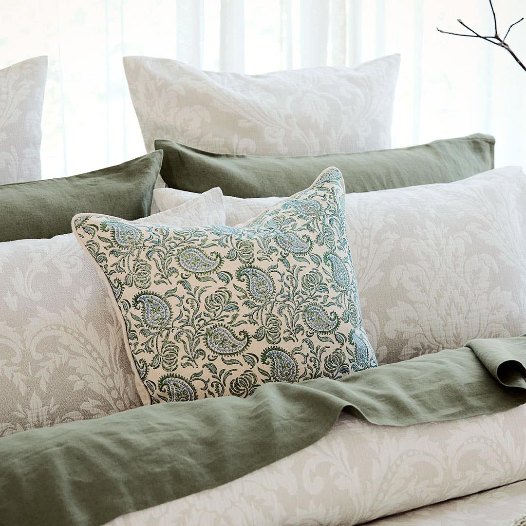 Green bed cushions deals