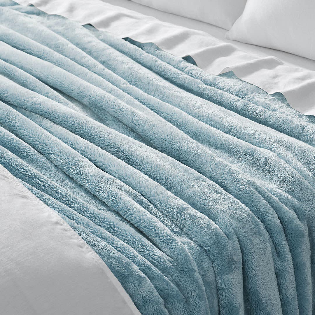 Duck egg blue quilted throw outlet