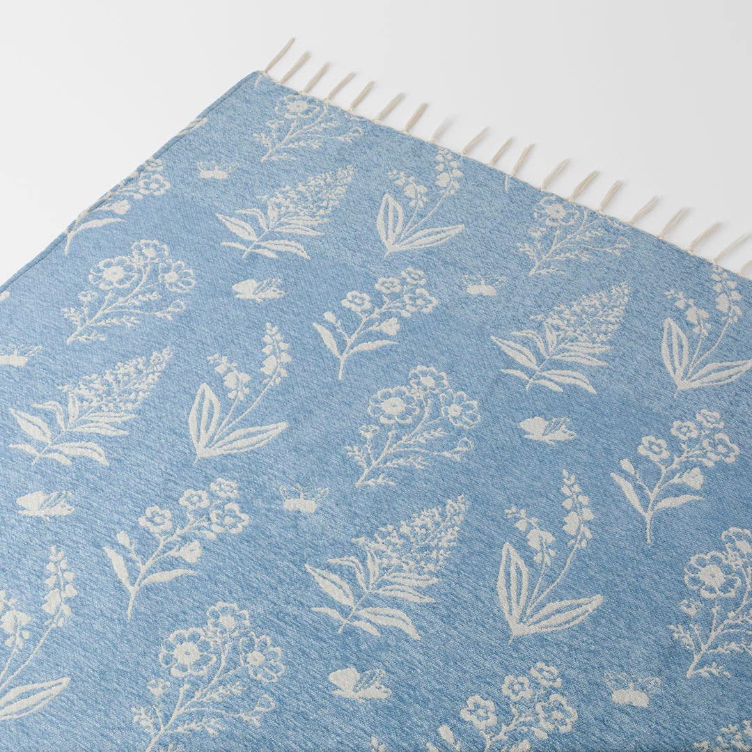 Shop Flora Botanical Throw - Soft Blue Online | Bed Bath N' Table