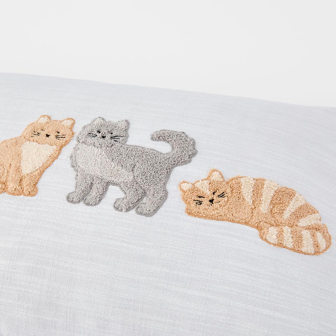 Shop Ruth Rectangular Embroidered Cat Cushion Online | Bed Bath N' Table