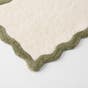 Bowie Scalloped Bath Runner - Ivory/Olive Green