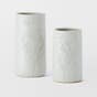 NATALIA_Natalia Debossed Ceramic Vase Sml · White