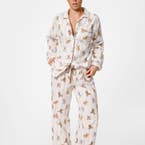 Cuddly Bear Flannelette Pyjamas - Cream