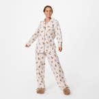 Cuddly Bear Flannelette Pyjamas - Cream
