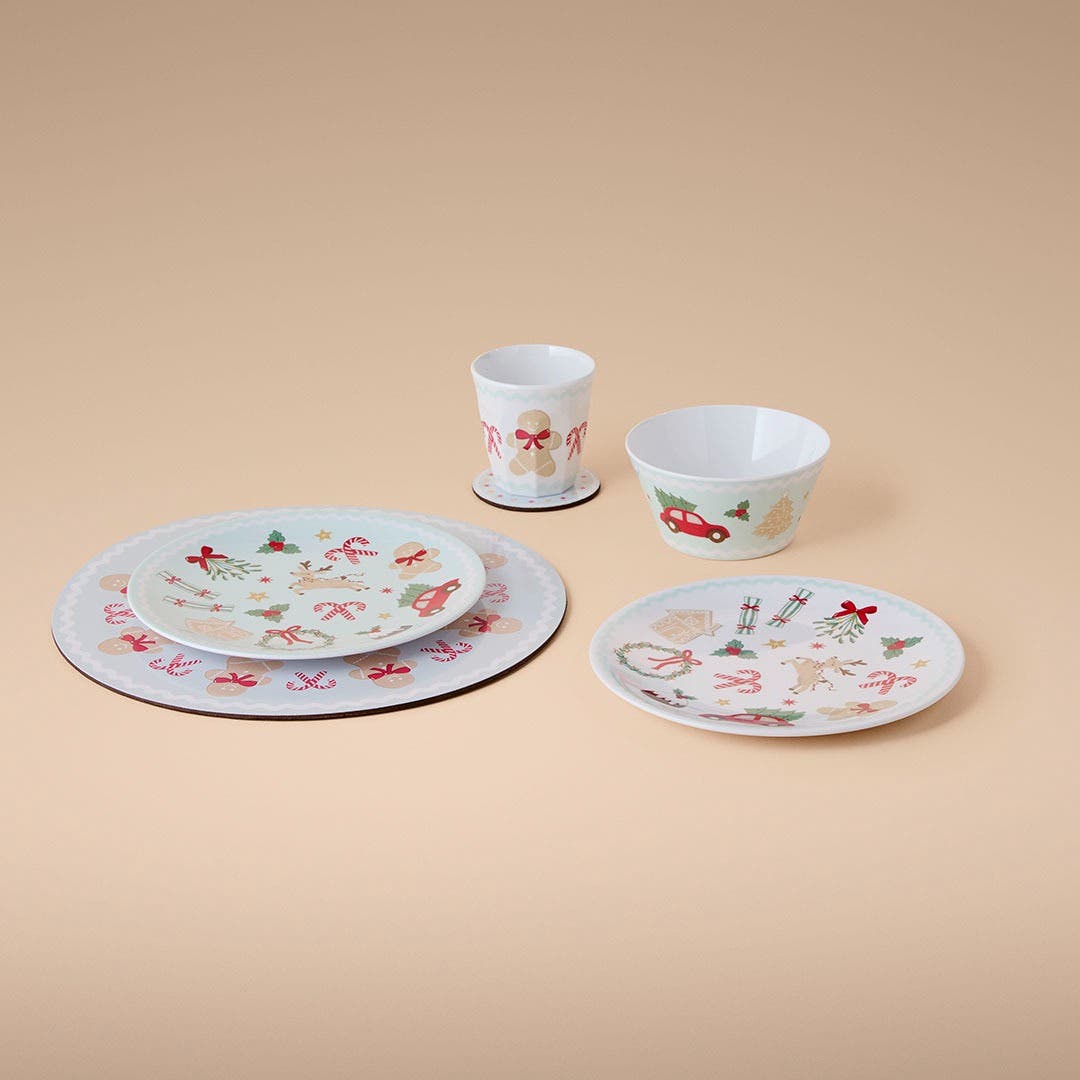 Melamine Holiday Icons Plate Set Of 4 - Mint