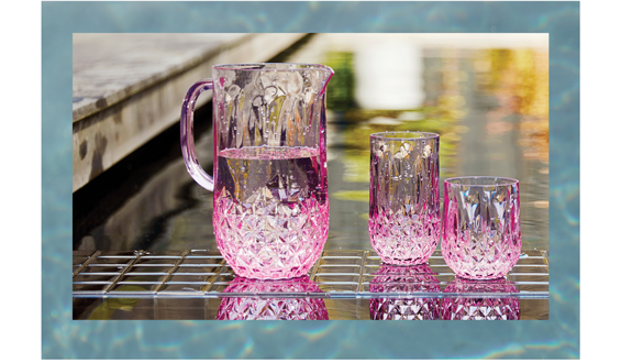 Pink Crystal Look Acrylic Drinkware